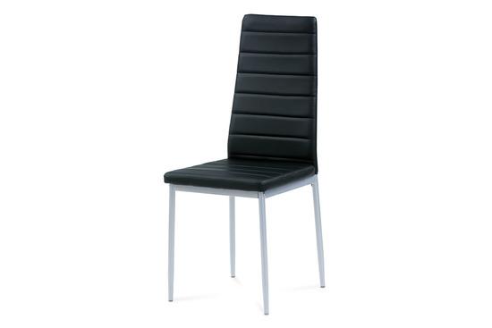 Autronic DCL-117 BK Jídelní židle koženka černá / šedý lak
