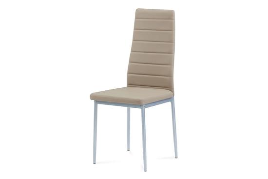 Autronic DCL-117 CAP Jídelní židle koženka cappuccino / šedý lak