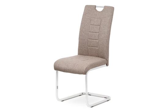 Autronic DCL-404 COF2 Jídelní židle, coffee látka, kovová pohupová chromovaná podnož