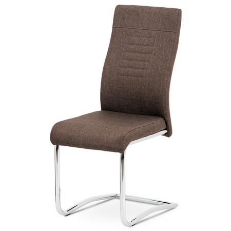 Autronic DCL-427 BR2 Jídelní židle hnědá látka / chrom