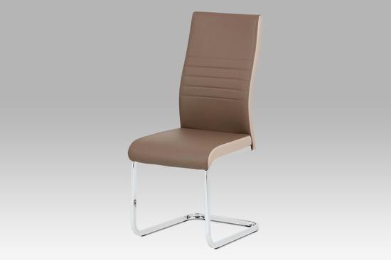 Autronic DCL-429 COF Jídelní židle coffee + cappuccino koženka / chrom