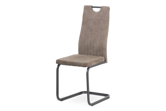 Autronic DCL-462 LAN3 Jídelní židle, lanýžová látka, šedý kov mat