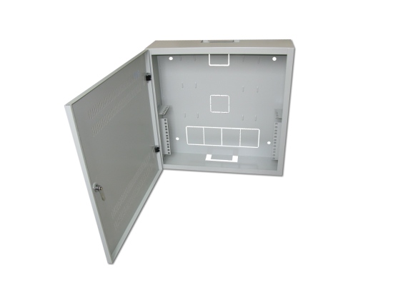 XtendLan 19" nástěnný vertikální rozvaděč 2U+4U 540x150, perforované dveře, šedý - WER-541555U4-GR