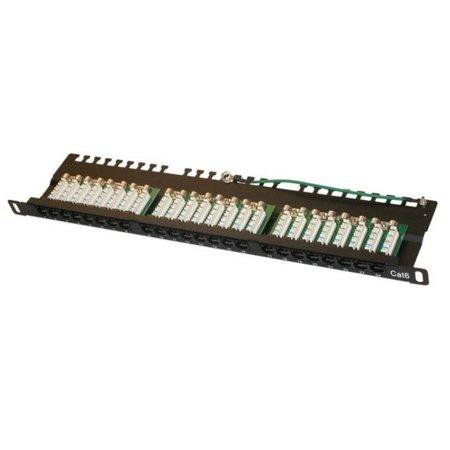 19"/0,5U Patch panel XtendLan 24port, UTP, Cat6, krone, černý - XL-PP19-24U6-U