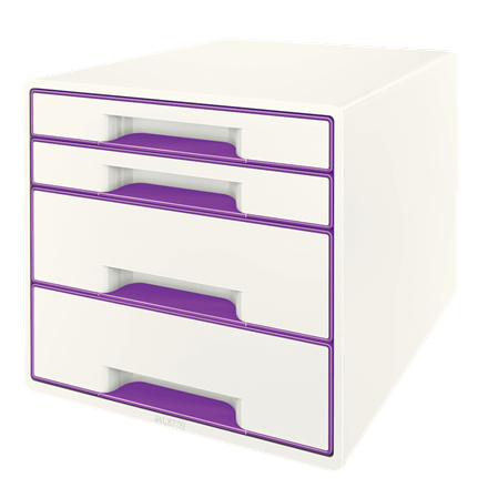 Zásuvkový box Leitz WOW CUBE, 4 zásuvky, purpurová, 52132062