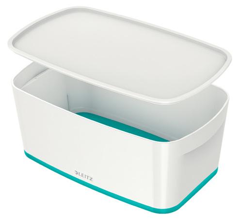 Úložný box s víkem Leitz MyBox, velikost S, bílá/ledově modrá, 52291051