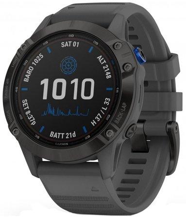 GPS hodinky Garmin fenix6 PRO Solar - Black/Slate Band (MAP/Music)