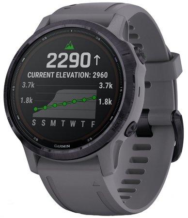 Garmin Fenix 6S Pro Solar (mapy/hudba) ametystové/béžový řemínek