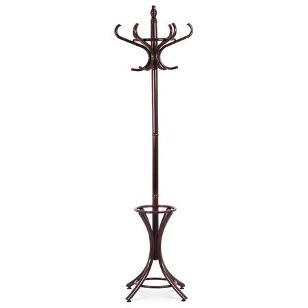 Autronic F-2059 BR Věšák dřevěný stojanový, masiv topol a bříza, tmavě hnědý lak, výška 185 cm - F-2059 BR