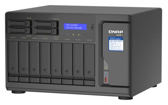 QNAP TVS-h1288X-W1250-16G (Xeon 3,3GHz, ZFS, 16GB ECC RAM, 8x 3,5"+ 4x 2,5", 2x M.2 NVMe, 4x 2,5GbE), TVS-h1288X-W1250-16G