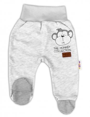 Baby Nellys Kojenecké polodupačky Monkey - sv. šedý melírek 86 (12-18m) - 10190106