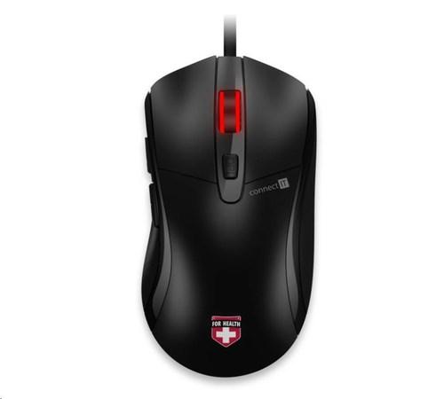 CONNECT IT FOR HEALTH vyhřívaná drátová myš, černá, USB - CMO-2400-BK