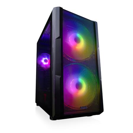 Modecom PC herní skříň VOLCANO AMIRANI ARGB BLACK MIDI, 2x USB 3.0, 1x USB-C, audio HD, černá, bez zdroje - AT-AMIRANI-PG-10-000000-0002