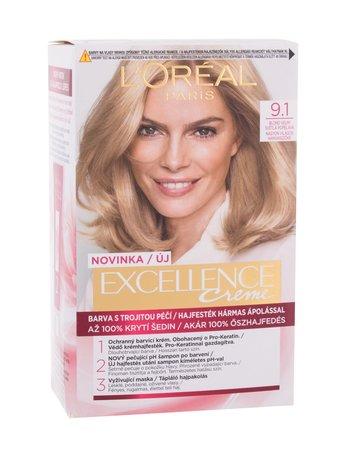 L´Oréal Paris Permanentní barva na vlasy Excellence Creme 9.1 Blond velmi světlá popelavá, 48ml - kLO654-91