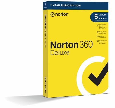 Software Norton 360 DELUXE 50GB CZ 1 uživatel / 5 zařízení / 12 měsíců (BOX), 21415000