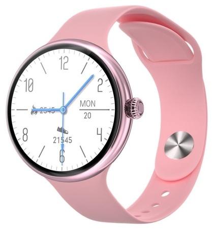IMMAX chytré hodinky Lady Music Fit/ 1,1" LCD/ MT2502D/ BT 4.2/ IP67/ Android 4.0/ iOS 8.0/ dámské/ čeština/ růžové