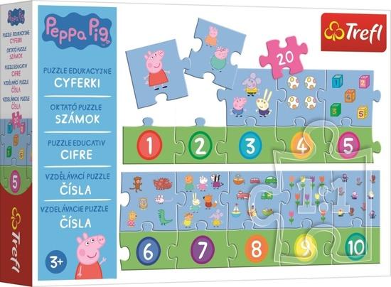 TREFL Vzdělávací puzzle Čísla Prasátko Peppa 20 dílků - 15579TRF