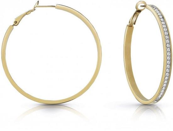 Guess Třpytivé náušnice kruhy UBE28095