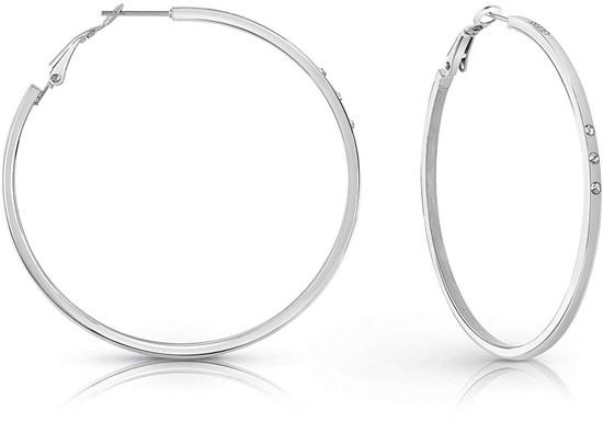 Guess Elegantní náušnice kruhy s čirými krystaly Round&Round UBE78078