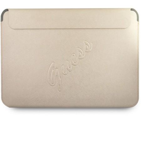 Guess PU Saffiano Sleeve pouzdro pro 13" Macbook/notebook zlaté