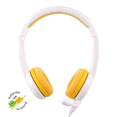 BuddyPhones School+ dětská sluchátka s mikrofonem, žlutá