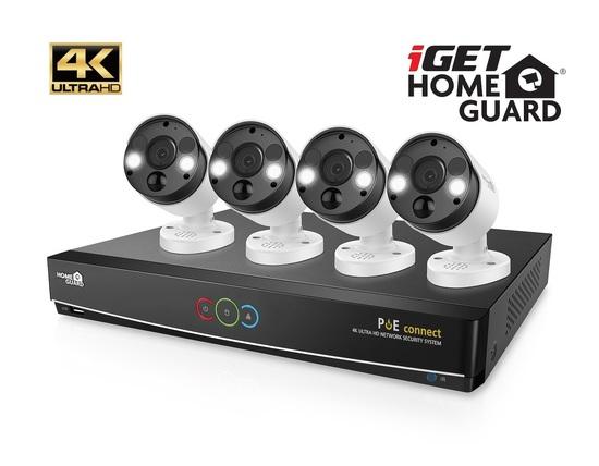 Kamerový set iGET HOMEGUARD HGNVK84904 Ultra HD 4K systém s PoE napájením, 8-kanálové NVR + 4x HGNVK936CAM 4K - HOMEGUARD HGNVK84904