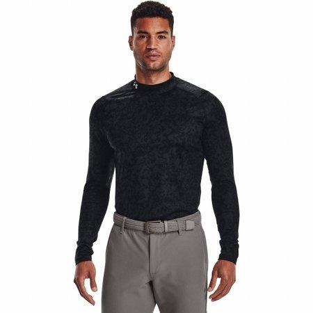 Under Armour Pánské funkční triko CGI LS AOP Golf Mock, Černá, XL - 1366273-022-XL