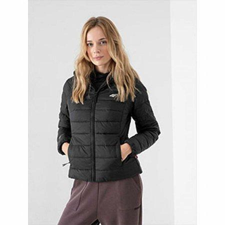 4F Dámská prošívaná bunda, deep, black, XL
