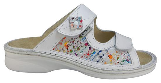 ORTO plus Bílé zdravotní pantofle s vyjímatelnou stélkou