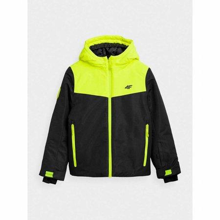 4F Chlapecká lyžařská bunda, Černá, 146 - HJZ21-JKUMN001A-21S-146