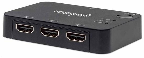 Manhattan HDMI přepínač, 4K 3-Port HDMI Switch, 4K@30Hz, černá