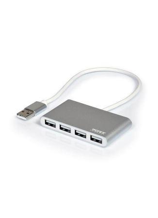 PORT CONNECT USB HUB, 4x USB 2.0, šedý, 900120