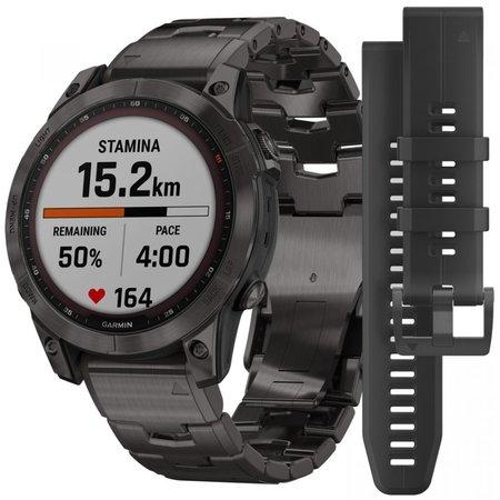 Garmin Fenix 7 PRO Sapphire Solar Style , Titan/ Brown Leather Band