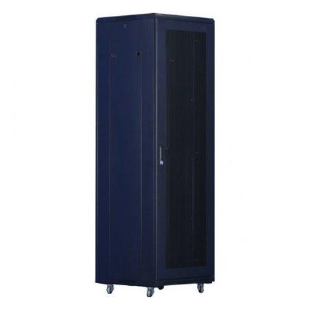 XtendLan 47U/800x1000 stojanový, černý, perforované dvoukřídlé dveře a záda, HPER-47U-810-BLACK