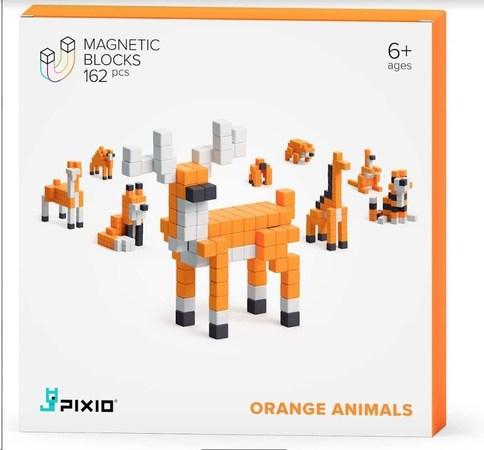PIXIO Orange Animals magnetická stavebnice - 30101