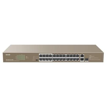 Tenda TEF1126P-24-410W PoE AF / AT switch - 24x PoE 100 Mb/s + 2x Uplink 1Gb/s RJ45/SFP,PoE+ 370W - TEF1126P-24-410W