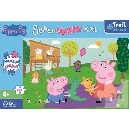 TREFL Puzzle Super Shape XXL Prasátko Pepina: Hraní s bráškou 60 dílků - 50011