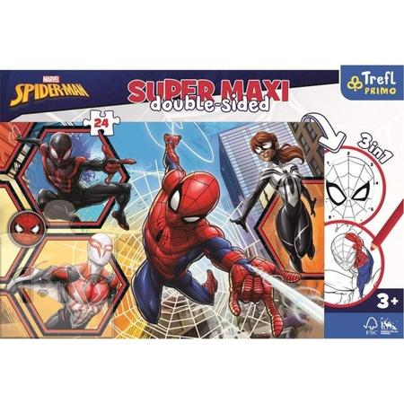 TREFL Oboustranné puzzle Spiderman jde do akce SUPER MAXI 24 dílků - 41006