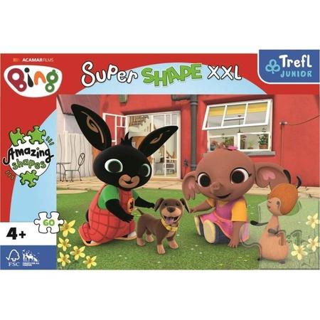 TREFL Puzzle Super Shape XXL Králíček Bing: Hra s pejskem 60 dílků - 50013