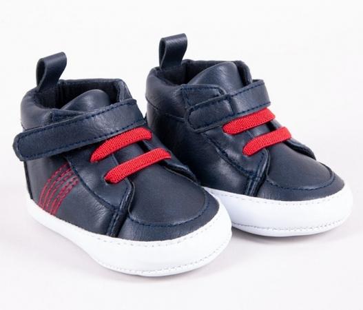 Kojenecké boty/capáčky prošívané Boy, na suchý zip YO ! - granátové 56-68 (0-6 m) - 46409201