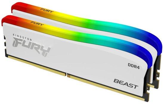 Kingston FURY Beast White/DDR4/32GB/3200MHz/CL16/2x16GB/RGB/White - KF432C16BWAK2/32