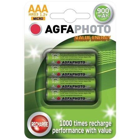 AgfaPhoto nabíjecí NiMH baterie AAA, 900mAh, blistr 4ks - AP-HR03900VE-4B