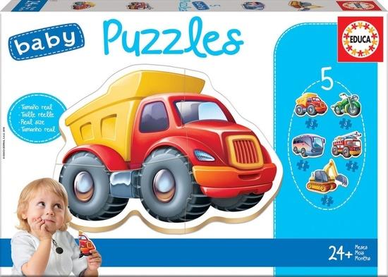 EDUCA Baby puzzle Vozidla 5v1 (3-5 dílků) - 14866