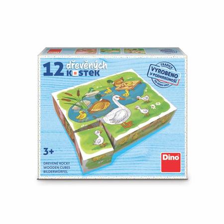 DINO Obrázkové kostky Na farmě, 12 kostek - 641365
