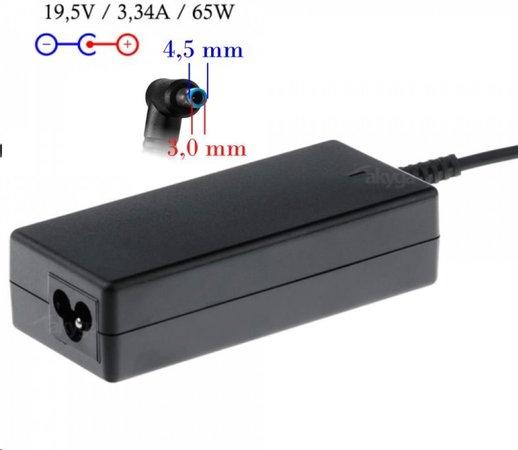 TRX Akyga 65W napájecí adaptér/ nabíječka/ HP/ Compaq/ 19.5V/ 3.33A/ 4.5x3.0mm/ neoriginální - AK-ND-25