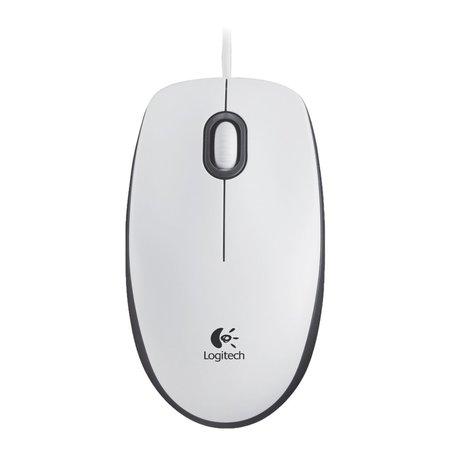 Logitech myš B100/ Drátová/ Optická/ 800dpi/ USB/ bílá - 910-003360