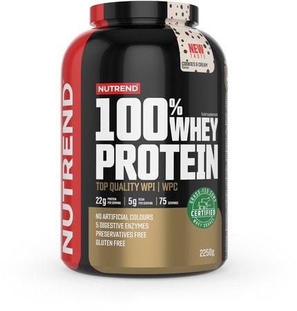 Nutrend nápoj  100% WHEY PROTEIN 2250g cookies cream - 100% Whey cookies