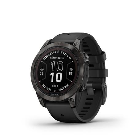 Garmin fenix 7 Pro Sapphire Solar, Carbon Gray DLC Titanium, Black Band - 010-02777-11