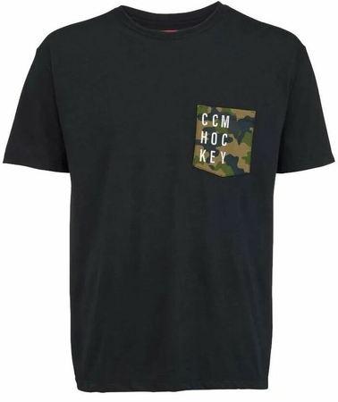 CCM Triko Camo Pocket Tee SR, černá, Senior, XL - 3587462