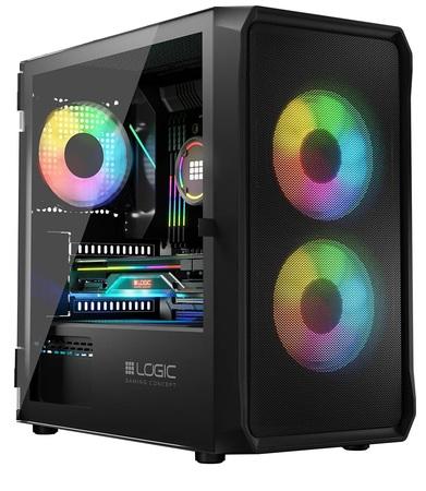 LOGIC PC skříň Portos ARGB MINI 1x USB 3.0, 2x USB 2.0 + audio, černá, bez zdroje - AM-PORTOS-10-0000000-0002